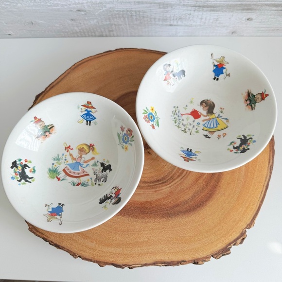 Vintage Other - Set of 2 Old Foley James Kent Ltd Bowls | Vintage Children's Storybook China